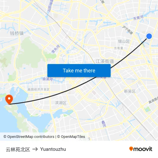 云林苑北区 to Yuantouzhu map