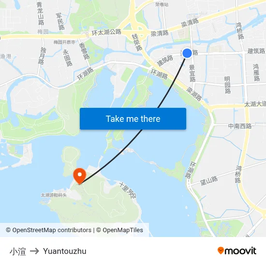 Xiaoxuan to Yuantouzhu map