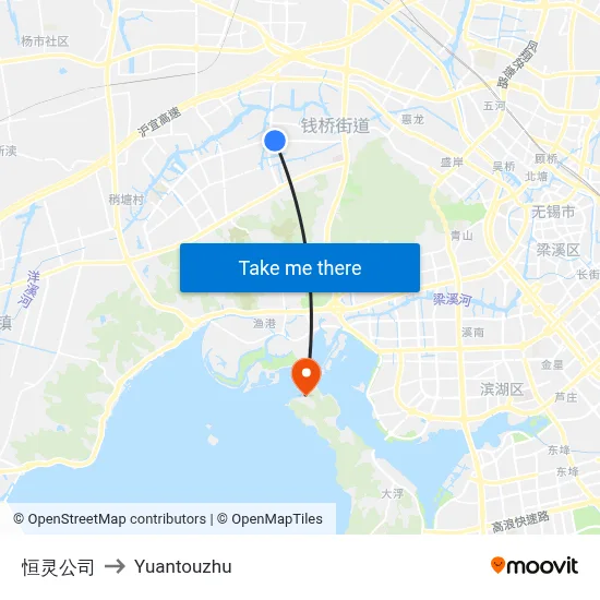 Hengling Company to Yuantouzhu map