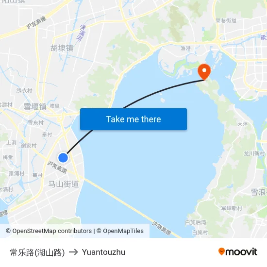 Changle Road (Hushan Road) to Yuantouzhu map