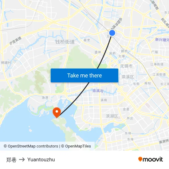 Zheng Alley to Yuantouzhu map
