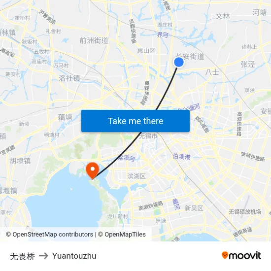 Wuwei Bridge to Yuantouzhu map