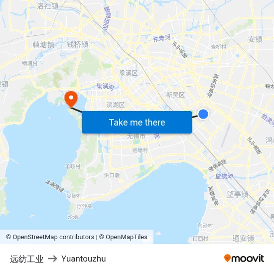 Yuanfang Industrial to Yuantouzhu map