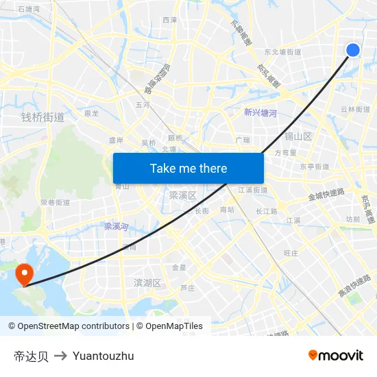 Didabei to Yuantouzhu map