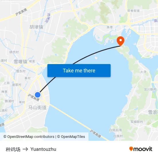 Poultry Breeding Farm to Yuantouzhu map