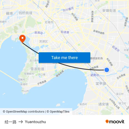 Jing 1st Road to Yuantouzhu map