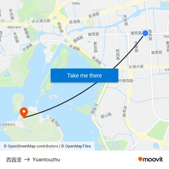 West Garden Li to Yuantouzhu map