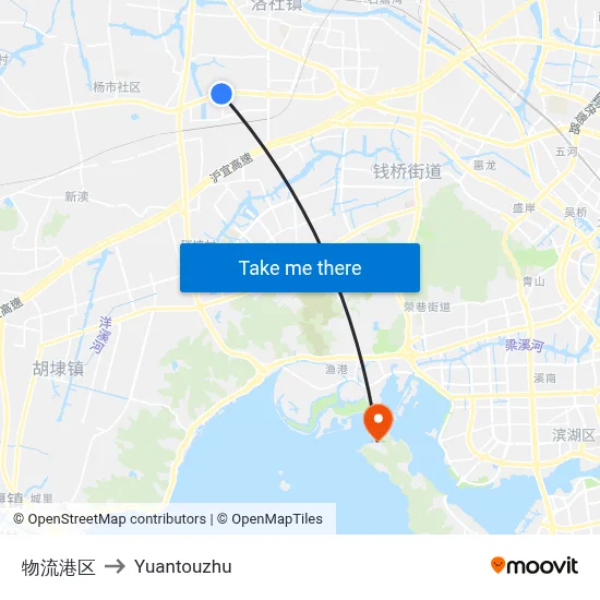 Logistics Port Area to Yuantouzhu map