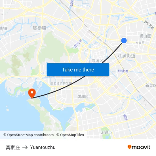 Mojia Village to Yuantouzhu map