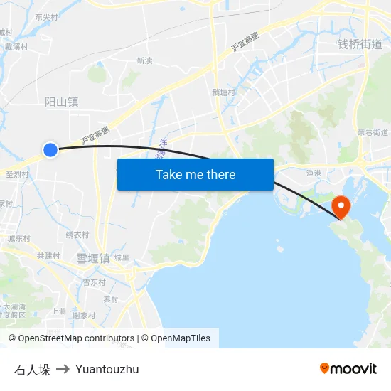 Shiren Duo to Yuantouzhu map