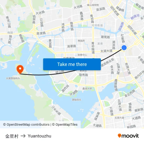 Jinxing Village to Yuantouzhu map