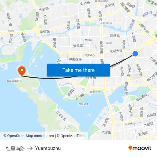 Red Star South Road to Yuantouzhu map
