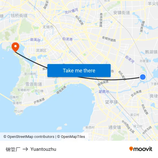 Steel Pipe Factory to Yuantouzhu map