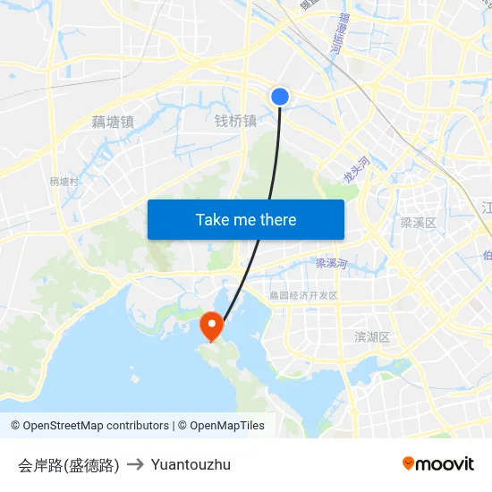 Hui'an Road (Shengde Road) to Yuantouzhu map
