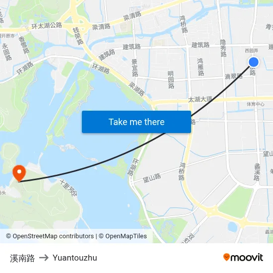 Xinan Road to Yuantouzhu map
