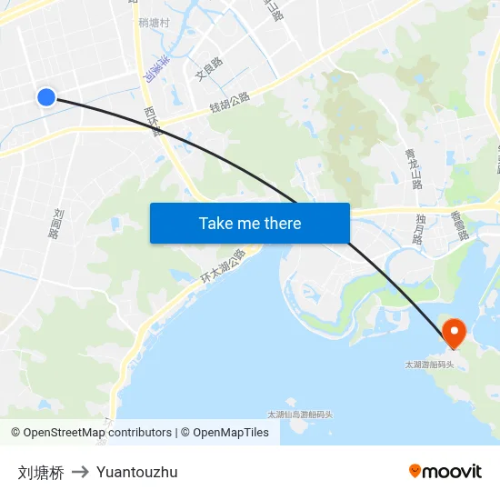 Liutang Bridge to Yuantouzhu map