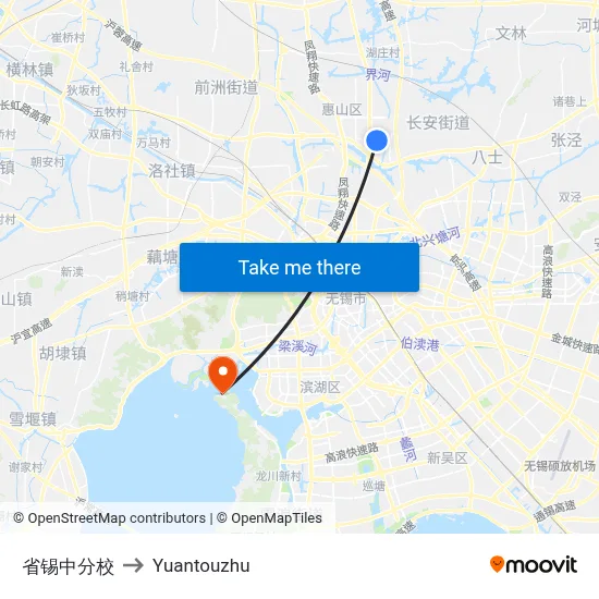 Provincial Xixin Branch School to Yuantouzhu map