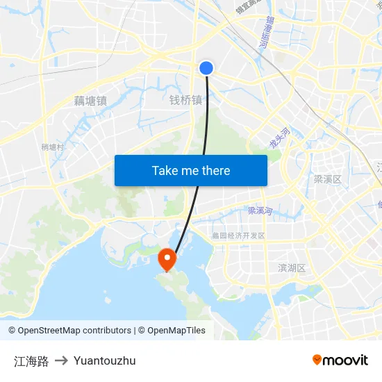 Jianghai Road to Yuantouzhu map