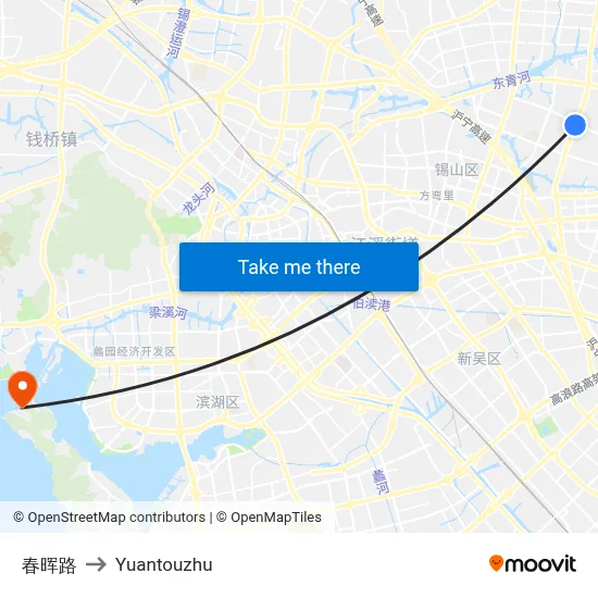Chunhui Road to Yuantouzhu map