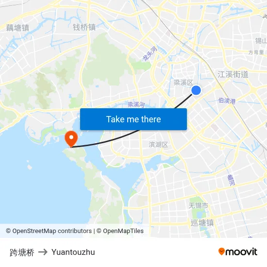 Kuatang Bridge to Yuantouzhu map