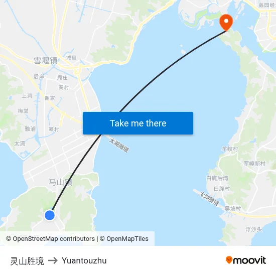 Lingshan Victory to Yuantouzhu map