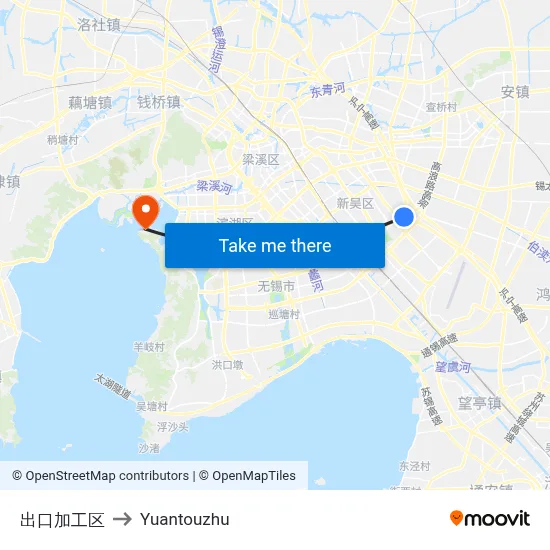 Export Processing Zone to Yuantouzhu map