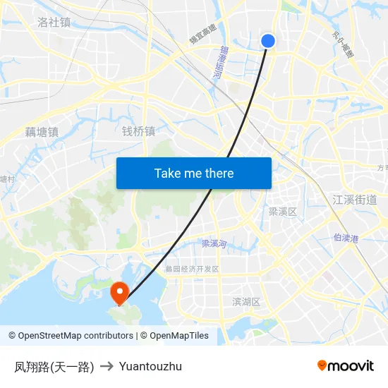 凤翔路(天一路) to Yuantouzhu map