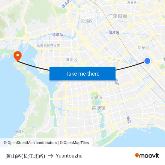 黄山路(长江北路) to Yuantouzhu map