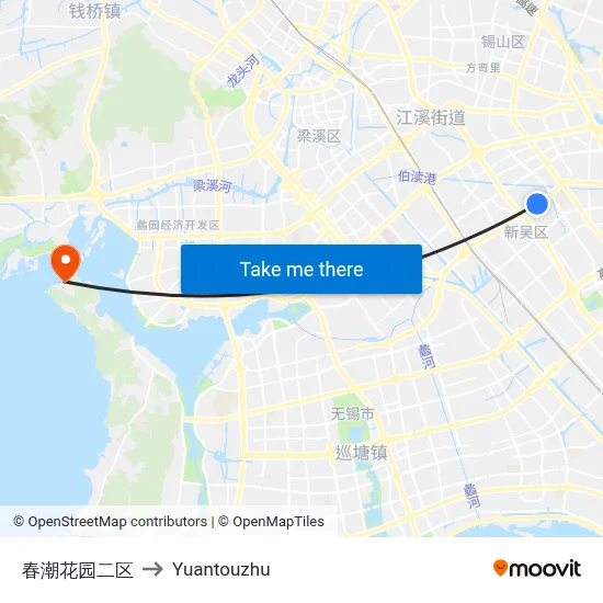 Chunchao Garden Section 2 to Yuantouzhu map