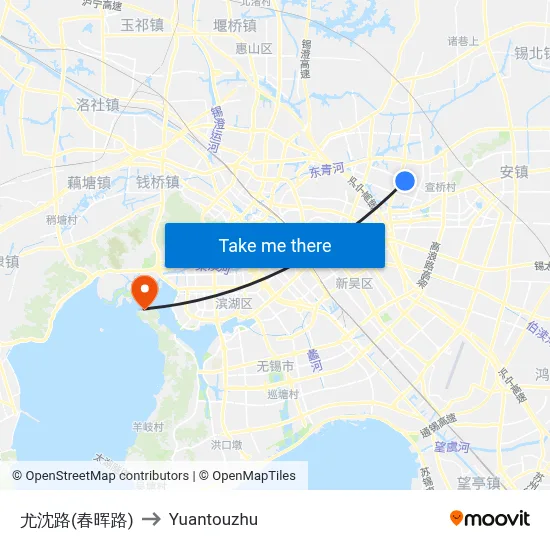 Youshen Road (Chunhui Road) to Yuantouzhu map