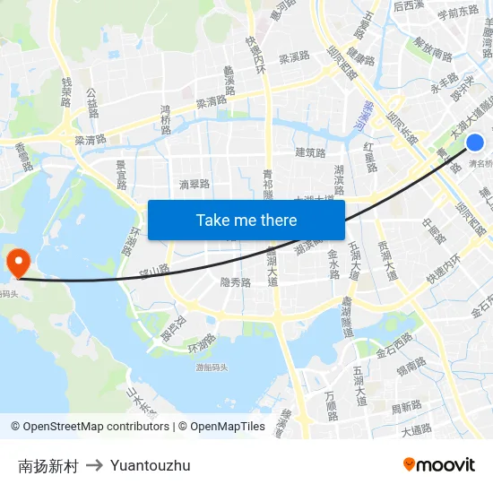 南扬新村 to Yuantouzhu map