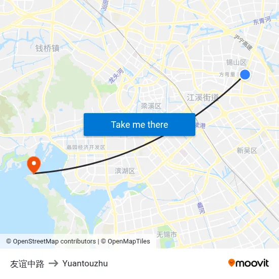 Youyi Middle Road to Yuantouzhu map