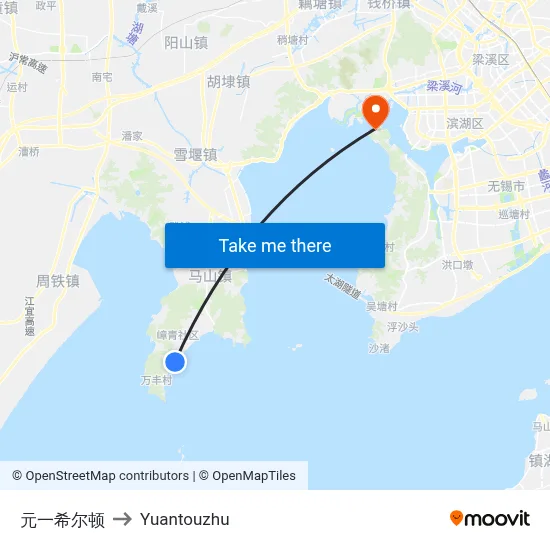 Element Hilton to Yuantouzhu map
