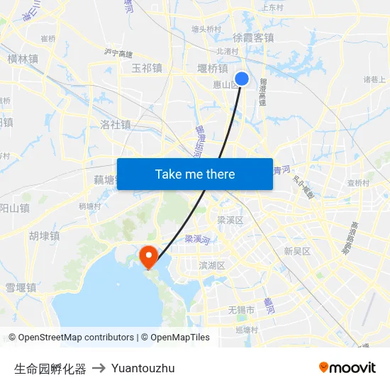Life Garden Incubator to Yuantouzhu map