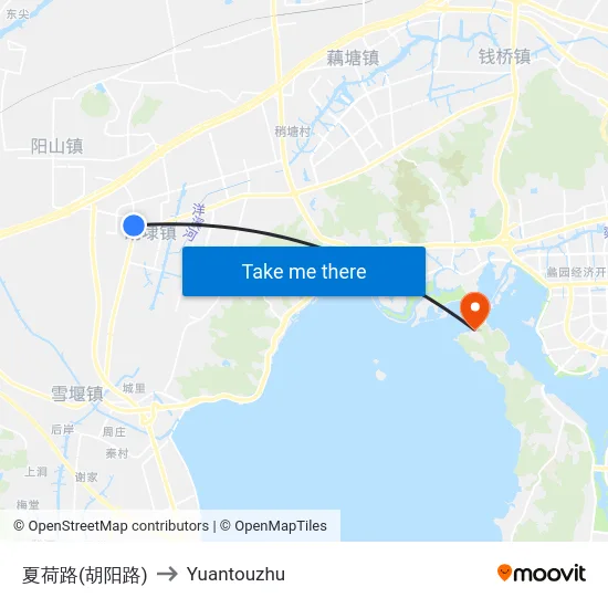 夏荷路(胡阳路) to Yuantouzhu map