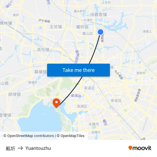 Daiqi to Yuantouzhu map