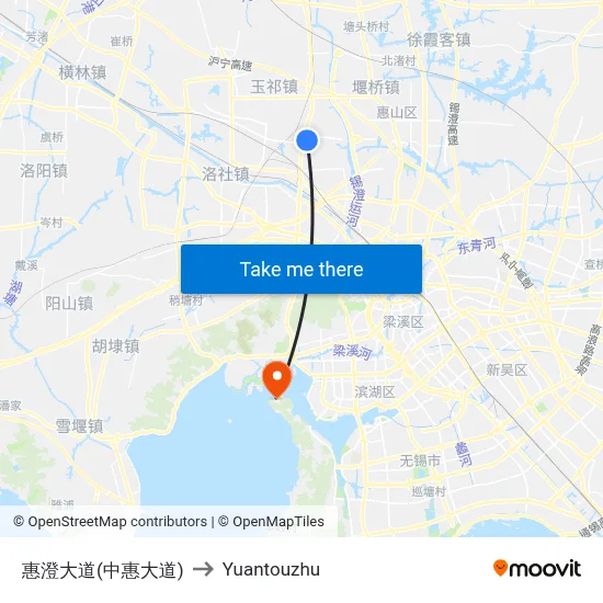 惠澄大道(中惠大道) to Yuantouzhu map