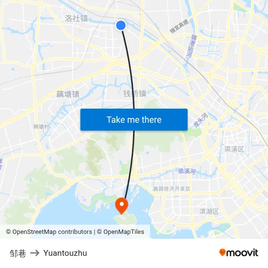 Zou Lane to Yuantouzhu map