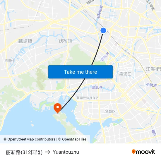 Lixin Road (National Highway 312) to Yuantouzhu map