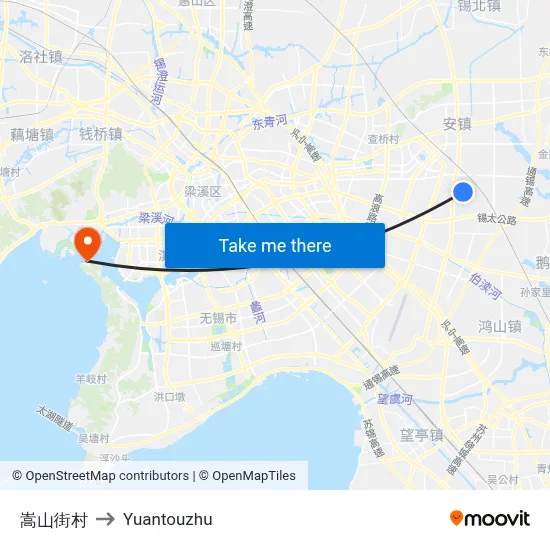 Songshan Street Village to Yuantouzhu map