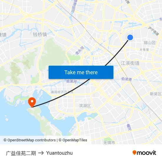 广益佳苑二期 to Yuantouzhu map