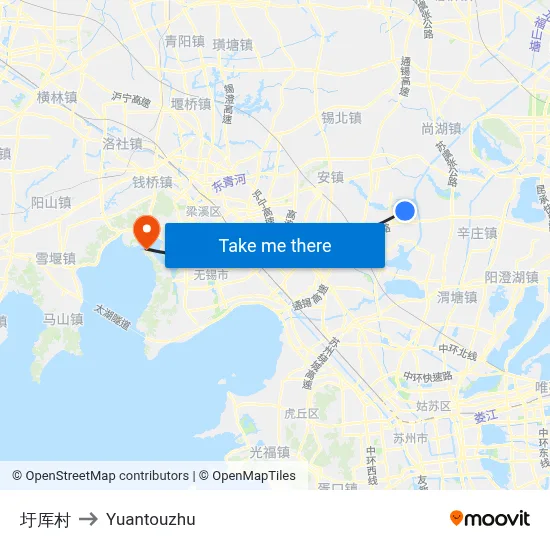 Weishi Village to Yuantouzhu map