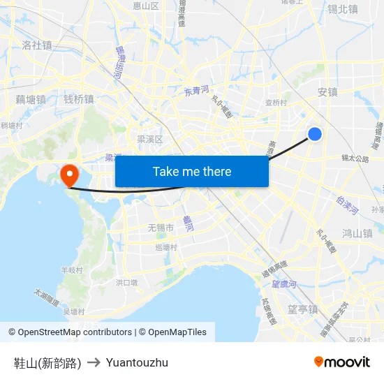 Xie Mountain (Xinyun Road) to Yuantouzhu map