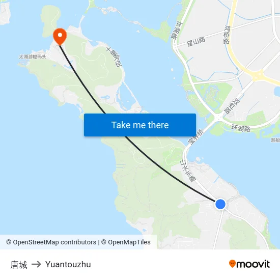 唐城 to Yuantouzhu map