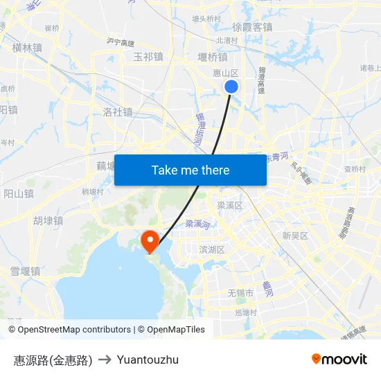 惠源路(金惠路) to Yuantouzhu map