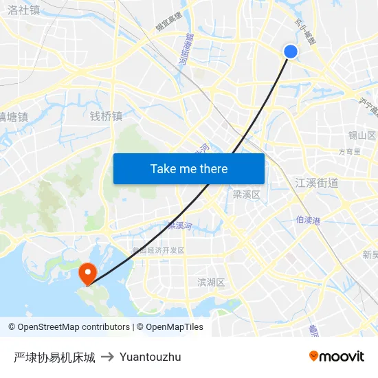 Yandi Xieyi Machine Tool City to Yuantouzhu map