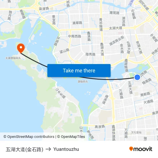 五湖大道(金石路) to Yuantouzhu map