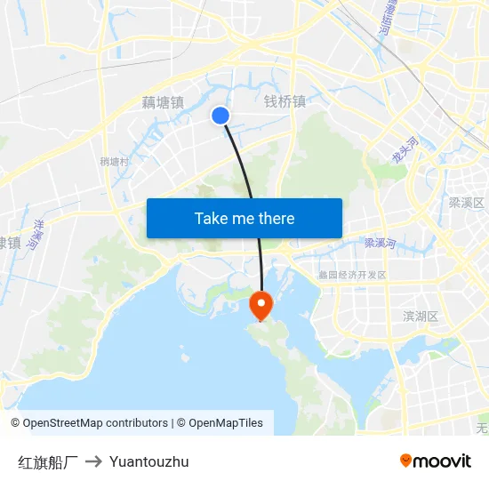 Red Flag Shipyard to Yuantouzhu map