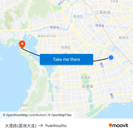 大通路(菱湖大道) to Yuantouzhu map