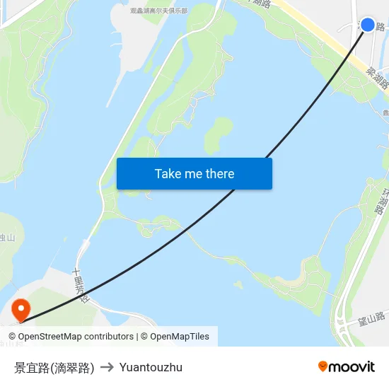 景宜路(滴翠路) to Yuantouzhu map